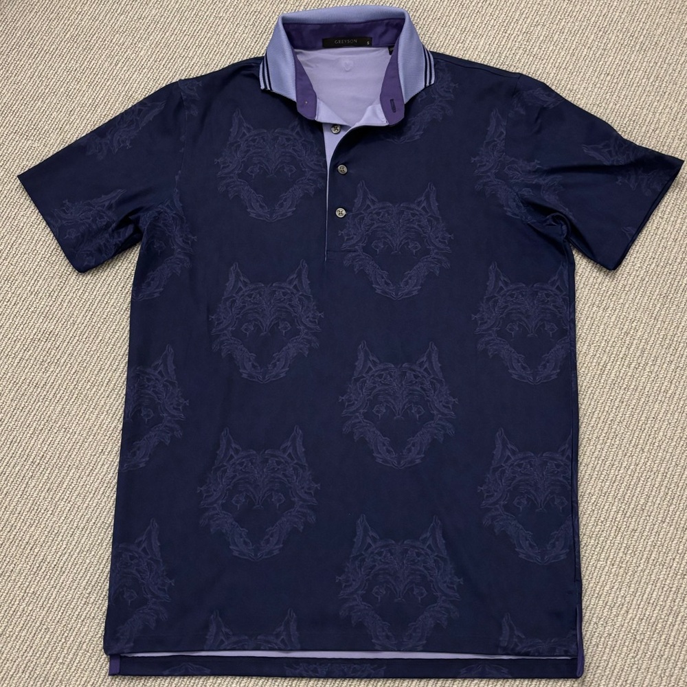 Men's Greyson Polo Shirt with Signature Wolf Pattern
